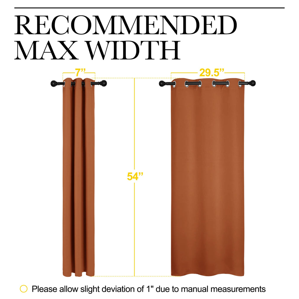 NICETOWN Blackout Halloween Draperies Curtains for Girls Room, Nursery Essential Thermal Insulated Grommet Top Blackout Panels (Burnt Orange, 1 Pair, 34 x 54 inches)