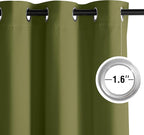 NICETOWN Room Darkening Draperies Curtains Panels, 2 Panels Olive Green W52 x L84