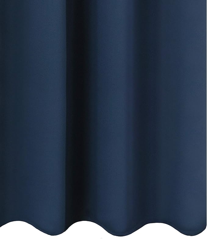 LEMOMO Navy Blue Blackout Curtains 40 x 63 Inch Length/Set of 2 Curtain Panels/Thermal Insulated Room Darkening Blackout Curtains for Bedroom