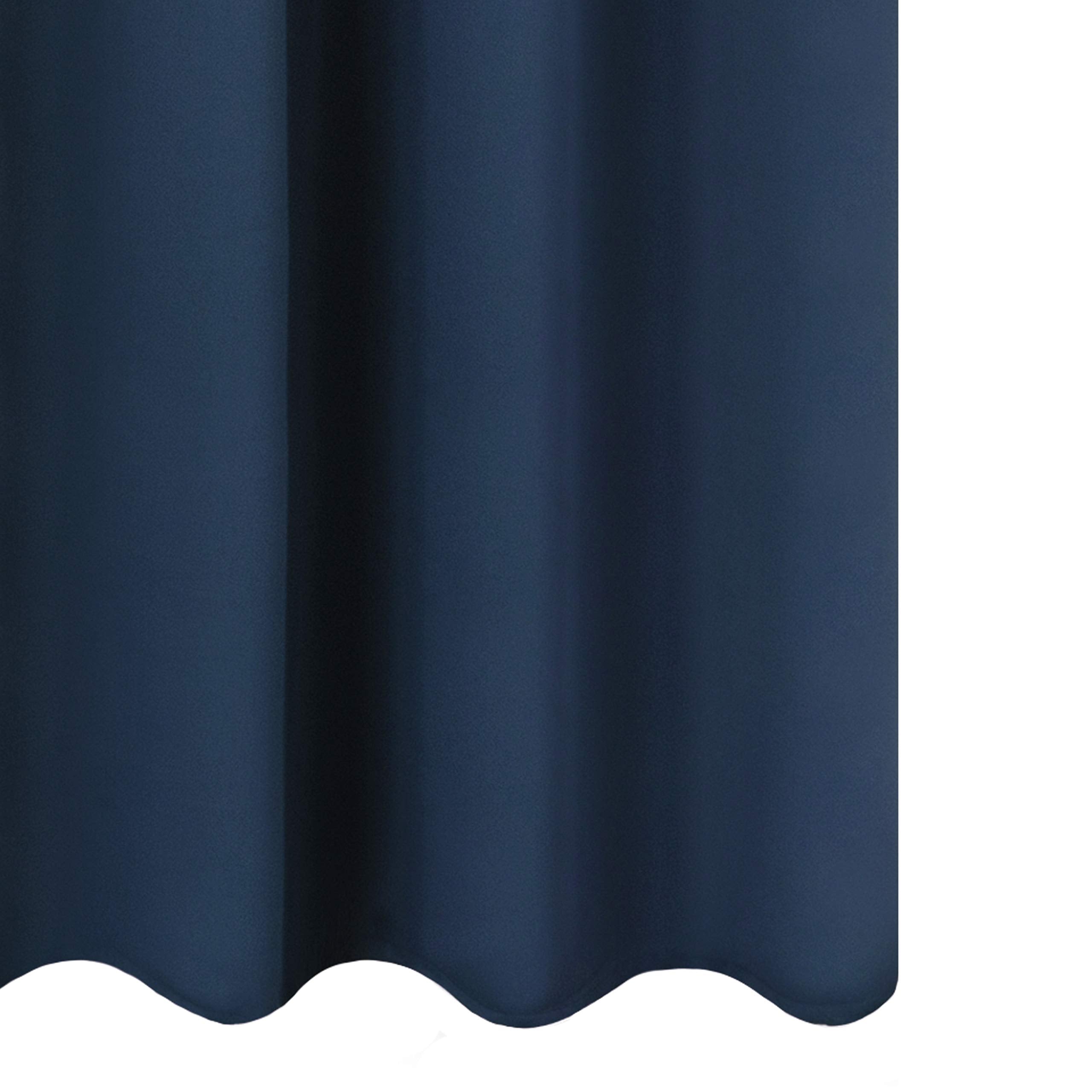 LEMOMO Blackout Curtains 66 x 84 inch/Navy Blue Curtains Set of 2 Panels/Thermal Insulated Room Darkening Bedroom Curtains