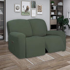 PureFit Super Stretch Loveseat Recliner Sofa Couch Cover with Pocket – 2 Seats Non Slip Soft Sofa Slipcover, Washable Reclining Furniture Protector for Pets (Recliner Loveseat, Grayish Green)