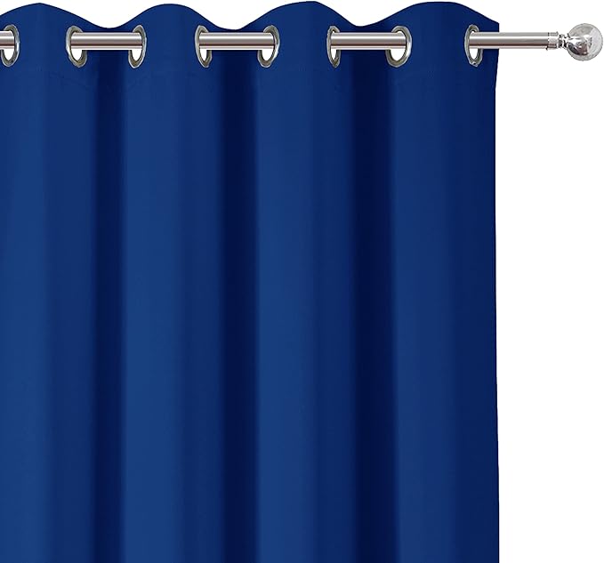 LEMOMO Blackout Curtains 66 x 95 inch/Royal Blue Curtains Set of 2 Panels/Thermal Insulated Room Darkening Bedroom Curtains