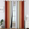 Estelar Textiler Burnt Orange & Greyish White Ombre Blackout Curtains 96 Inch Length 2 Panels, Light Blocking Thermal Insulated Room Darkening Window Drapes for Bedroom/Living Room, 52x96 Inch