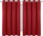 LEMOMO Bright Red Blackout Curtains 52 x 54 Inch Length/Set of 2 Curtain Panels/Thermal Insulated Room Darkening Blackout Curtains for Bedroom