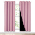NICETOWN Crystal Pink Full Shade Curtain Panels, Pair of Energy Smart & Noise Blocking Out Blackout Drapes for Dining Room Window, Thermal Insulated Guest Room Lined Window Dressing(52 x 72 inch)