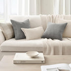 Topfinel Decorative Throw Pillow Covers Cushion Cases, Set of 4 Soft Velvet Modern Double-Sided Designs, Mix and Match for Home Decor, Pillow Inserts Not Included (22x22 inch, Grey)