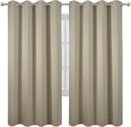 LEMOMO Beige Thermal Blackout Curtains/52 x 72 Inch/Set of 2 Panels Room Darkening Curtains for Bedroom
