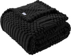 50x70 Inch Black Throw Blanket - Soft & Fluffy Fleece, Cute & Aesthetic, Perfect for Sofa, Couch, Chair, Bed, Living Room & Bedroom, All-Season Use, Plush & Cozy Decorative Blanket