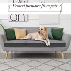 Newwiee Set of 4 Stretch Patio Cushion Covers Sofa Couch Seat Chair Slipcovers Cushion Cover Replacement Furniture Protector for Pets Washable(Dark Grey,Seat Cover,Solid)