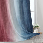 Navy Blue and Burgundy Red Ombre Blackout Curtains for Bedroom 72 Inch Long