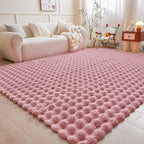 Pink Rabbit Plush Rug 6'x9', Fluffy Faux Fur Shaggy Area Rug for Nursery, Kids Room Decor, Soft Fuzzy Carpet for Living Room, Bedroom, Teen Girls Room