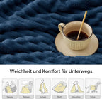 BEDELITE Fleece Throw Blanket for Couch - 300GSM Soft & Warm Fluffy Navy Blanket, Decorative and Giftable Striped Blankets for Women, Men, 50"x70"