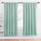 NICETOWN Window Curtains Blackout Drapes, Aqua Blue, 1 Pair, 52 by 72-Inch, Thermal Insulated Solid Rod Pocket Blackout Curtains/Draperies for Living Room