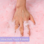 duduta Pink Faux Sheepskin Round Rug 4x4 ft, Fluffy Shag Fur Bedroom Nursery Girls Playroom Rug Dorm Decor Non Slip Washable