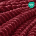 BEDELITE Fleece Blanket Twin Size – 3D Ribbed Jacquard Soft and Warm Decorative Fuzzy Blankets – Cozy, Fluffy, Plush Lightweight Throw Blankets for Couch, Bed, Sofa(Burgundy, 60x80 inches)