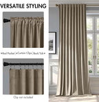 MIULEE Taupe Velvet Curtains 108 inches - Luxury Blackout Curtains for Bedroom Living Room Thermal Insulated Super Soft Window Drapes Rod Pocket & Back Tab, W52 x L108 inches, 2 Panels