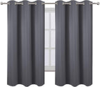 LEMOMO Grey Thermal Blackout Curtains/38 x 63 Inch/Set of 2 Panels Room Darkening Curtains for Bedroom