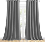 NICETOWN Silver Grey Blackout Curtain Panels for Bedroom, Thermal Insulated Grommet Top Blackout Draperies and Drapes for Basement (2 Panels, W70 x L95-inch)