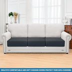 2025 Stretch Cushion Cover for Sofa, Individual Couch Sofa Seat Covers Removable & Washable, Sectional Couch Cushion Slipcover Replacement, Unique Fashion Pattern Soft Cozy Durable (3Pc, Dark Gray)