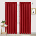 DWCN Wide Blackout Curtains for Bedroom Living Room 70 x 84 Inch Long Red