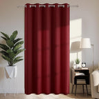 Joydeco Blackout Patio Sliding Door Curtains 84 Inches Long, Grommet Privacy Room Divider Curtains, Extra Wide Thermal Blackout Drapes for Bedroom Living Room (Burgundy Red, 70Wx84L, 1 Panel)