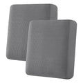 H.VERSAILTEX Super Stretch Individual Seat Cushion Covers Sofa Couch Slipcover Sets Thick Jacquard Textured Twill Fabric (2 Piece Medium Covers, Grey)