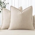MIULEE Decorative Linen Pillow Covers 20x20 Inch Natural Beige