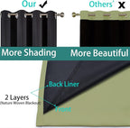 Yakamok Sage Blackout Curtains 90 Inches Long for Bedroom 52" Wide 2 Panel