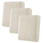 H.VERSAILTEX Super Stretch Individual Seat Cushion Cover Sofa Covers Couch Cushion Covers Slipcover Sets Thick Jacquard Textured Twill Fabric (3 Piece Sofa Cushion Covers, Natural)