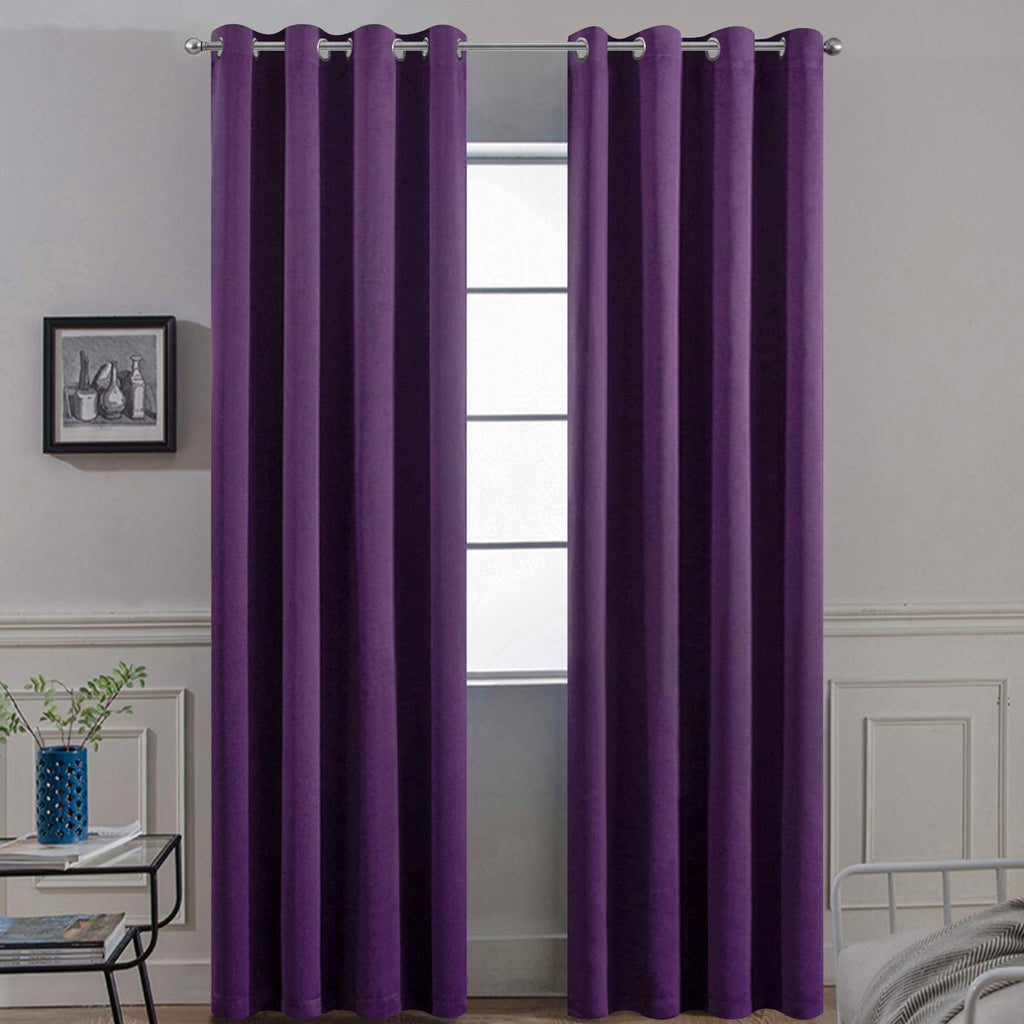 Yakamok Room Darkening Curtains 52x84 inch Length Purple-Living Room