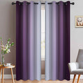 Yakamok Ombre Curtains Purple and Greyish White for Living Room,52Wx84L