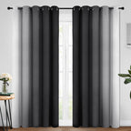 Yakamok Ombre Curtains Black and Greyish White for Living Room,62Wx96L