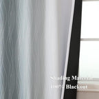 Stone Blue and Greyish White Blackout Curtains for Living Room 72 Inch Long