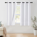 NICETOWN 100% Blackout Window Curtain Panels 48" Length, Set of 2, Snow White, 42 inches Wide, Thermal Insulated Drapes for Kitchen