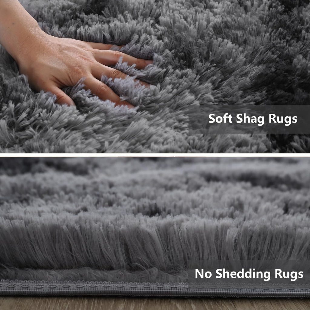 10X14 Large Area Rugs for Living Room Bedroom,Big Shag Rug for Bedroom Dorm,Soft Fluffy Indoor Carpet Plush Rugs for Living Room Home Decor(Mottling Black, 10X14 Feet)