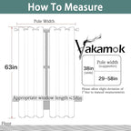 Yakamok Blackout Curtains 38x63 inch Greyish White Thermal Drapes-Bedroom