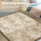 9x12 Fluffy Area Rugs for Living Room,Large Fuzzy Shag Area Rug for Bedroom,Soft Non-Shedding Indoor Plush Carpet for Kids Nursery Home Decor,Tie-Dyed Beige