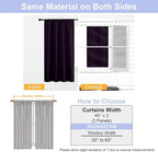 Simplebrand Ava Blackberry Short Blackout Curtains for Bedroom 54 Inches Long 2 Panels Set, Solid Thermal Insulated, Energy Saving Window Treatment Curtains Blackout Drapes, W40 x L54 Inch, Blackberry