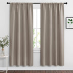RYB HOME Blackout Curtains for Bedroom Living Room 72 inches Long, Thermal Insulated Privacy Rod Pocket Drapes for Nursery Office Home Theater, Width 42 by Length 72, Sand, 2 Panels