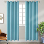 BGment Blackout Curtains - Grommet Thermal Insulated Room Darkening Bedroom and Living Room Curtains, Set of 2 Panels (52 x 84 Inch, Aqua)
