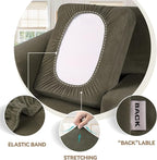 WEERRW Velvet Stretch Chair Sofa Slipcover - 2 Pieces Luxury Soft Velvet Plush Couch Cover Furniture Protector with Elastic Bottom for Pets, Machine Washable, Light Brown, Small