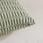 Fancy Homi 4 Packs Sage Green Decorative Throw Pillow Covers 26x26 Inch for Living Room Couch Bed Sofa, Rustic Farmhouse Boho Home Decor Soft Plush Striped Corduroy Square Cushion Case 66x66 cm