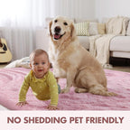 5x7 Ft Pink Rugs for Bedroom Girls, Shag Fluffy Area Rug for Living Room, Ultra Soft Furry Rug Indoor Carpet for Kids Room Nursery Home Decor