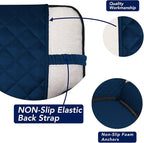 PureFit Reversible Quilted Sofa Cover, Water Resistant Slipcover Furniture Protector, Washable Couch Cover with Non Slip and Elastic Straps for Kids, Pets (Chair, Navy/Navy)