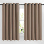 NICETOWN Blackout Bedroom Curtains 66 inches Long, Grommet Room Darkening Thermal Insulated Window Treatments for Home Office/Kids Room, Cappuccino, 2 Panels, W66 x L66