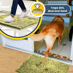 Muddy Mat® | Super Absorbent Door Mat Indoor, Microfiber Quick Dry Chenille Entryway Rug, Non-Slip Front Door Mat, Indoor Mats for Entryway, Machine Washable Pet Rug, Yellow 19"x30"