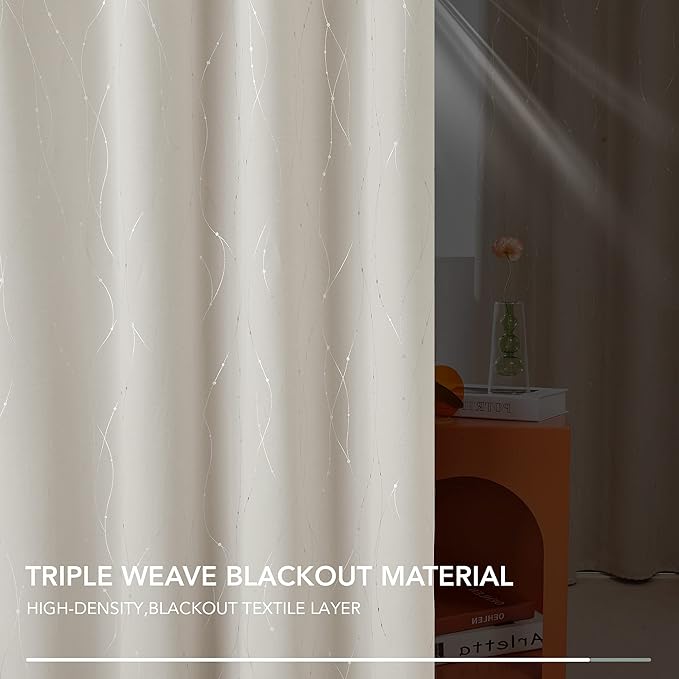 Deconovo Living Room Curtains 45 Inches Long, Blackout Curtains for Bedroom