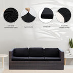 8Pcs Stretch Patio Cushion Covers,Outdoor Couch Covers Replacement,Outdoor Couch & Sofa Slipcovers,for Patio Furniture Cushion Covers,Washable Reusable Furniture Protector (Black, Cover Only)