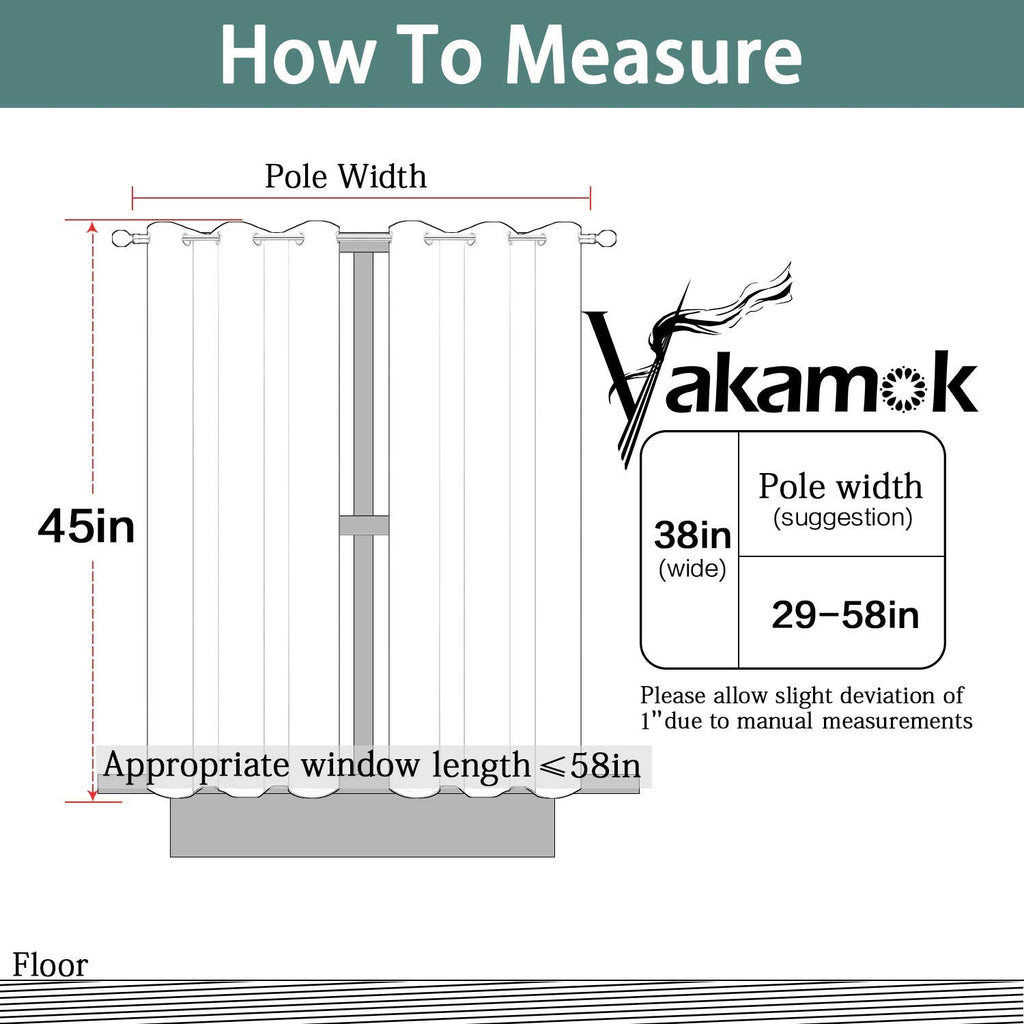 Yakamok Blackout Curtains 38x45 inch Lilac Thermal Drapes-Bedroom