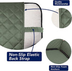 PureFit Reversible Quilted Sofa Cover, Water Resistant Slipcover Furniture Protector, Washable Couch Cover with Non Slip and Elastic Straps for Kids, Dogs, Pets (Oversized Chair, Greyish Green/Beige)